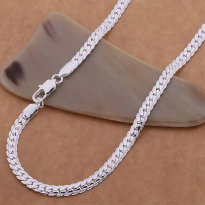 20-60cm 925 Sterling Silver Luxury Brand Design Noble Necklace Chain For Woman Men Fashion Wedding Engagement Jewelry Gifts