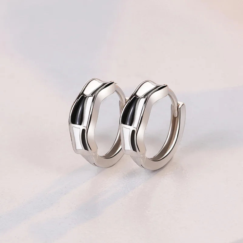 925 Sterling Silver Earrings For Women Original Charm Double Hoop Earrings Pave CZ Fine Engagement Anniversary Jewelry Gift