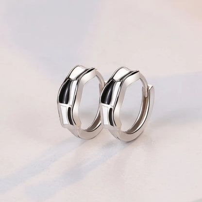 925 Sterling Silver Earrings For Women Original Charm Double Hoop Earrings Pave CZ Fine Engagement Anniversary Jewelry Gift