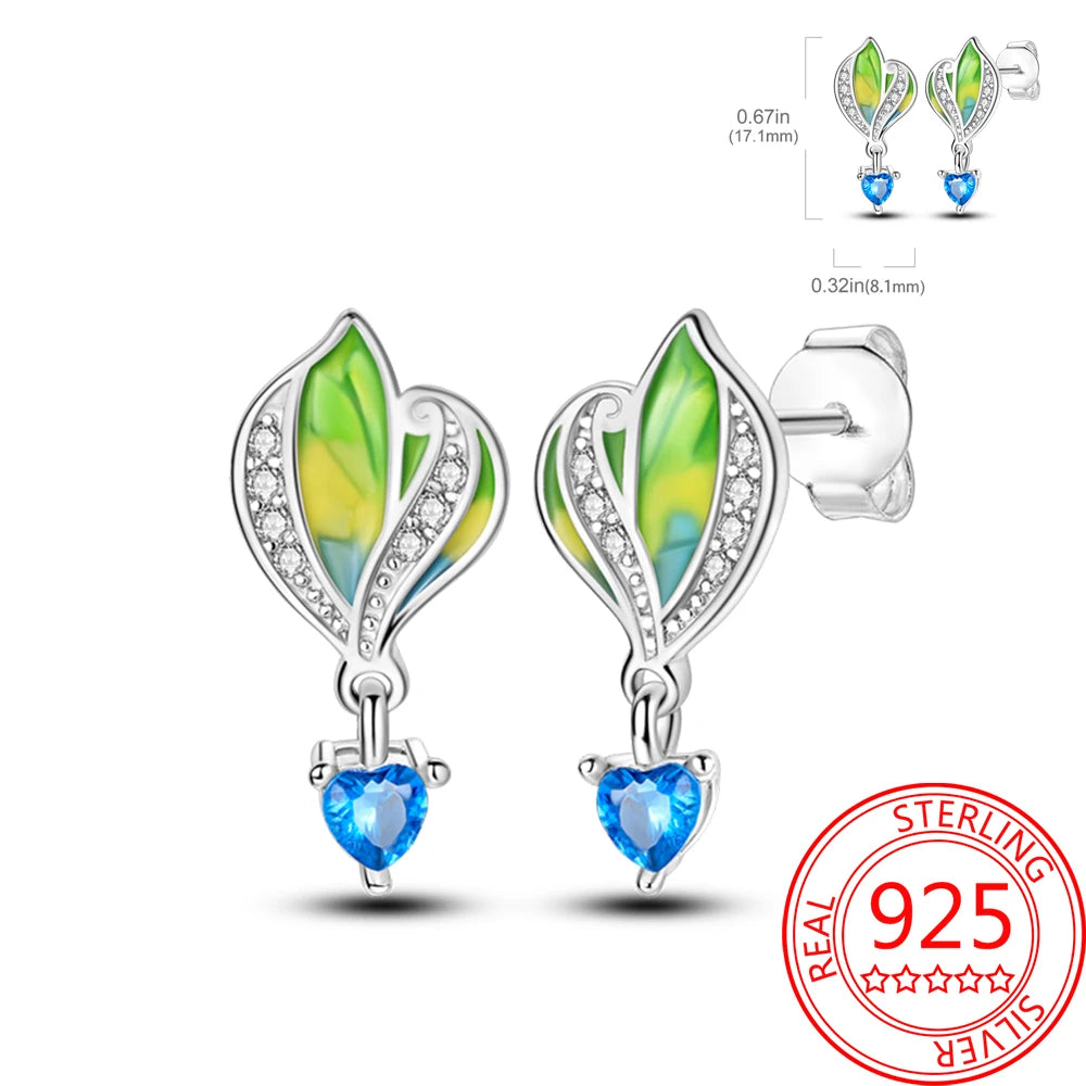 Pink Series 925 Sterling Silver Romantic Flower Butterfly Unicorn Tulip Geometry Earrings Boutique Fine Jewelry Gifts for Women