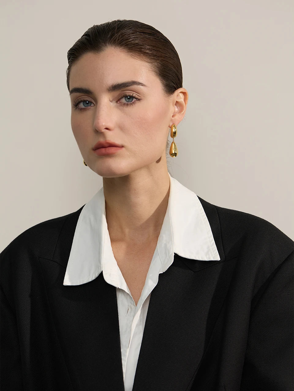 Elysium Charm Stainless Steel Water Drop Teardrop Dangle Earrings Waterproof Metal Statement High Quality Jewelry 18K Gold Plated