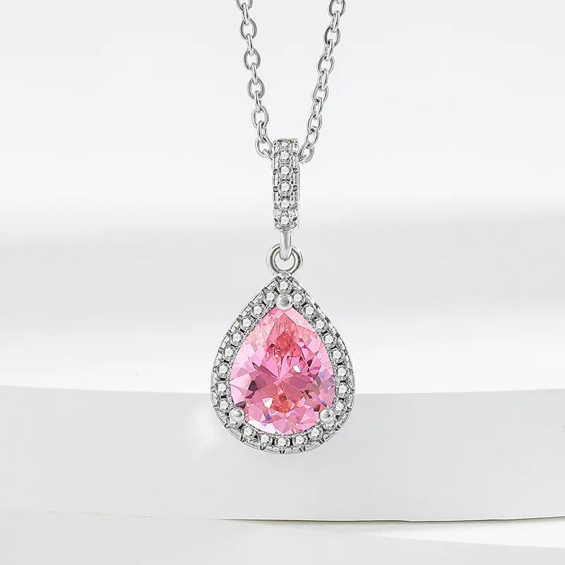 Silver 925 Women Bridal Jewelry Sets Blue Zirconia Costume Fine Jewellery Wedding Necklace Earrings Rings Bracelets Pendant Set