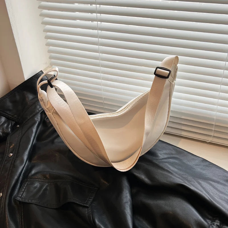 Simple Design Women's Messenger Bag Fashion Ladies Nylon Hobos Small Shoulder Bags Vintage Female Girls Purse Cloth Handbags