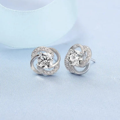 New 925 Silver Women Hoop Earrings Fashion Pendientes Gift For Female Girl Sparkling Pave CZ U Heart Shape Star Moon Earring