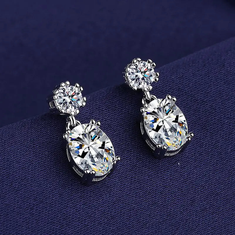 925 Silver Women Hoop Earrings Fashion Pendientes Gift For Female Girl Sparkling Pave CZ U Heart Shape Star Moon Earring E1258