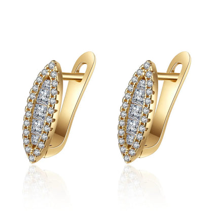 New 925 Silver Women Hoop Earrings Fashion Pendientes Gift For Female Girl Sparkling Pave CZ U Heart Shape Star Moon Earring