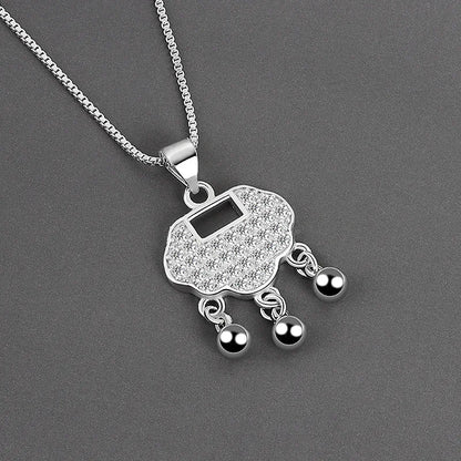 925 Sterling Silver Big Color Stone Pendant Chain Light Crystal Necklace for Women Excellent Jewelry Collarbone Chain 7355