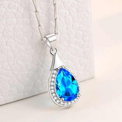 925 Sterling Silver Necklace For Women Round Pendent Sparkling Pave CZ Necklace Fashion Anniversary Birthday Jewelry Gifts