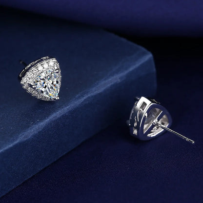 New 925 Silver Women Hoop Earrings Fashion Pendientes Gift For Female Girl Sparkling Pave CZ U Heart Shape Star Moon Earring