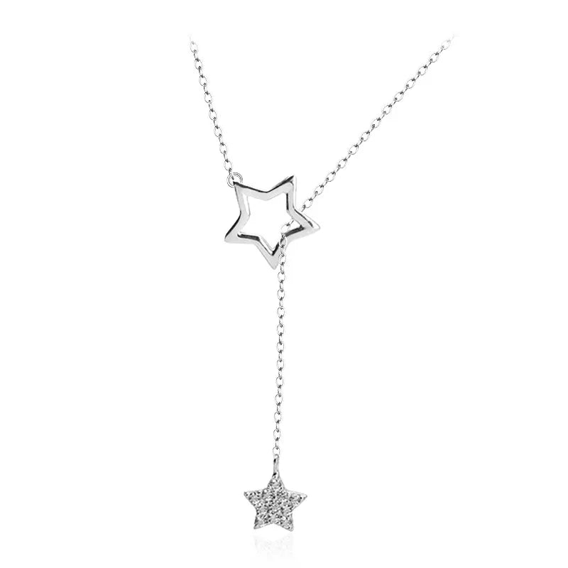 925 Sterling Silver Big Stone Pendant Chain Light Natural Amethyst Necklace for Woman Girl Excellent Jewelry