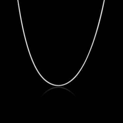 40-75cm 925 Sterling Silver 1MM solid Snake Chain Necklace For Men Women Fashion Jewelry for pendant