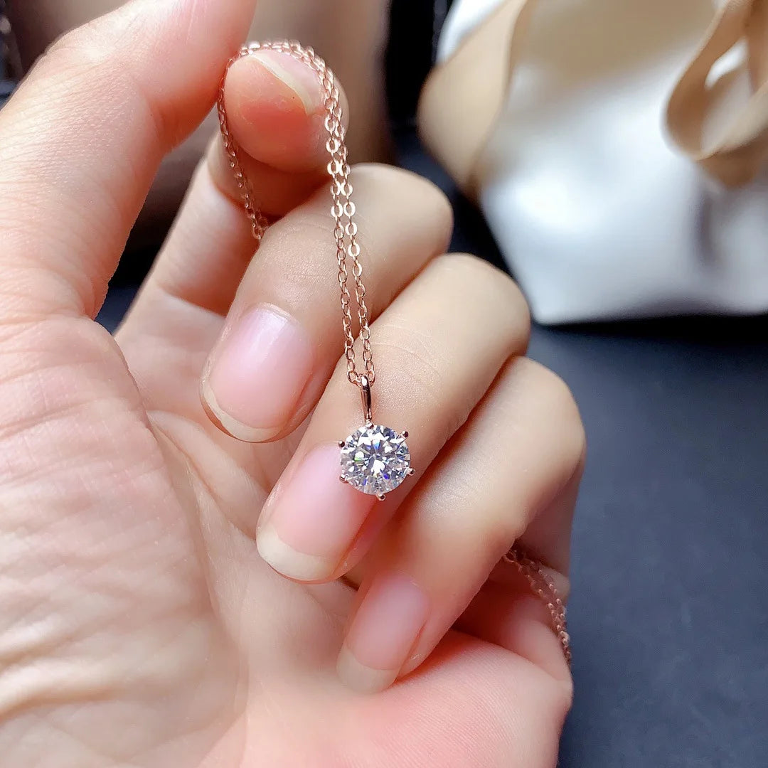 925 Sterling Silver Big Stone Pendant Chain Light Natural Amethyst Necklace for Woman Girl Excellent Jewelry