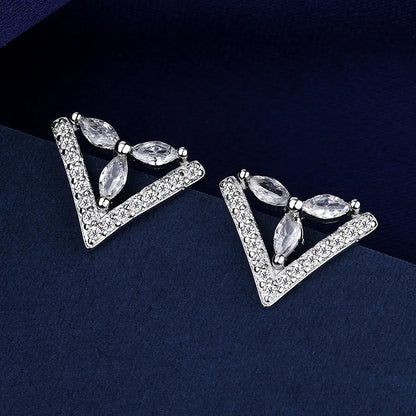 New 925 Silver Women Hoop Earrings Fashion Pendientes Gift For Female Girl Sparkling Pave CZ U Heart Shape Star Moon Earring