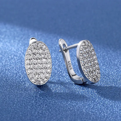 925 Sterling Silver Earrings Jewelry High Quality Retro Simple Pattern Purple White Zircon Earrings Hot Sale