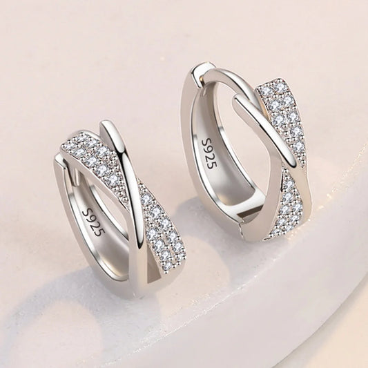925 Sterling Silver Bow Pattern Stud Earrings For Women Girls Wedding Dating Engagement Jewelry Accessory Hot Sale