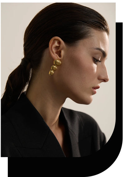 Elysium Big Promotion Stainless Steel Metal Geometric Statement Big Stud Earrings 18K PVD Plated Fashion Jewelry Wholesale