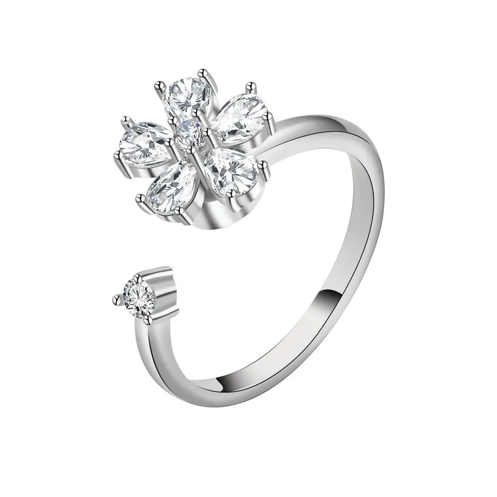 ELYSIUM sunflower fidget ring – rotating relief for daily stress.