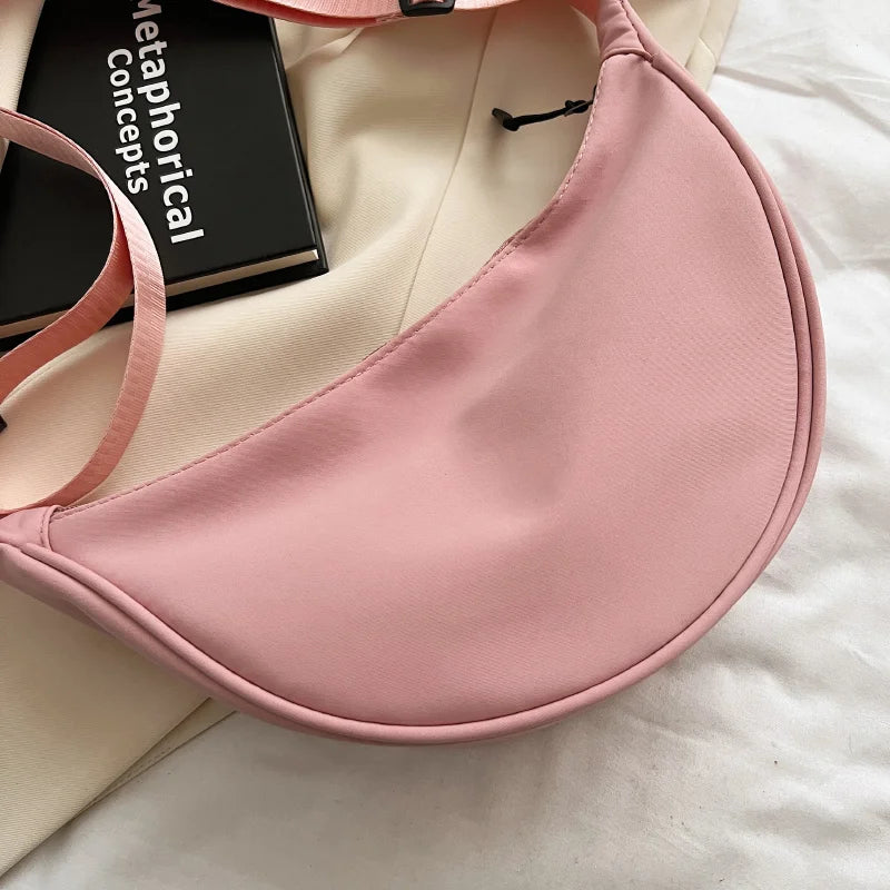 Simple Design Women's Messenger Bag Fashion Ladies Nylon Hobos Small Shoulder Bags Vintage Female Girls Purse Cloth Handbags