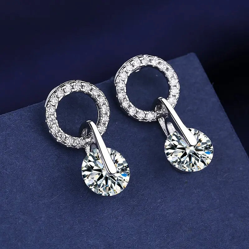 Fine Jewelry 925 Sterling Silver Earrings Inlaid With Zircon Crystal Flower Earrings Charm Jewelry For Women Gift Engagement