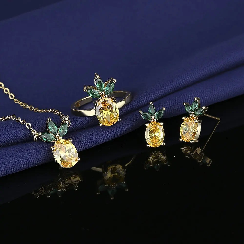 925 Sterling Silver Elegant Jewelry Sets Ring Earrings Necklace For Women Rectangle Geometry Zircon Wedding Accessories