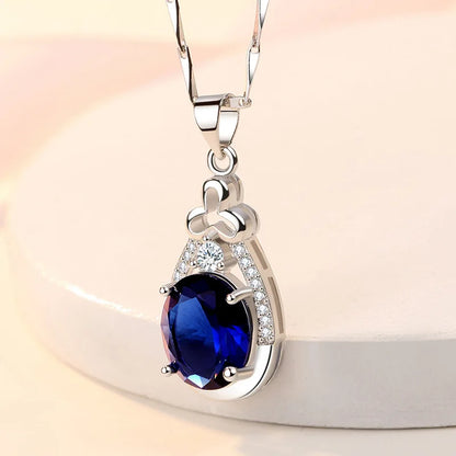 925 Sterling Silver Necklace For Women Round Pendent Sparkling Pave CZ Necklace Fashion Anniversary Birthday Jewelry Gifts