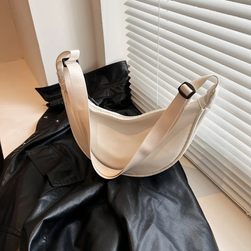 Simple Design Women's Messenger Bag Fashion Ladies Nylon Hobos Small Shoulder Bags Vintage Female Girls Purse Cloth Handbags