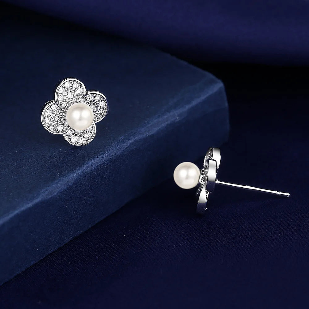 New 925 Silver Women Hoop Earrings Fashion Pendientes Gift For Female Girl Sparkling Pave CZ U Heart Shape Star Moon Earring