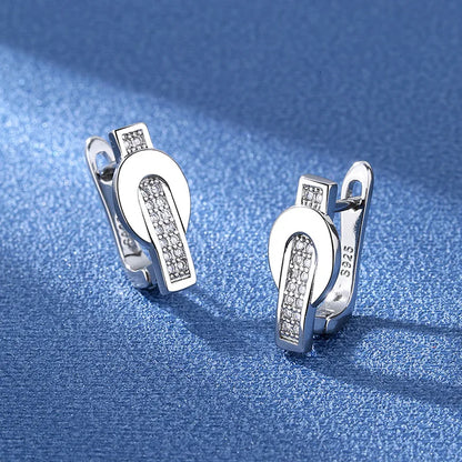 925 Sterling Silver Earrings Jewelry High Quality Retro Simple Pattern Purple White Zircon Earrings Hot Sale