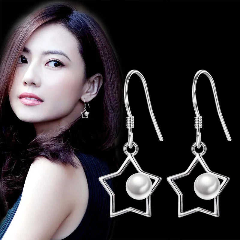 925 Sterling Silver Jewelry Women Fashion Cute Tiny Clear Crystal CZ Stud Earrings Gift for Girls Teens Lady New