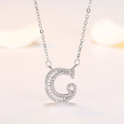 New 925 Sterling Silver 26 letter necklace Personal name handmade jewelry For Women Wedding Charm Fashion