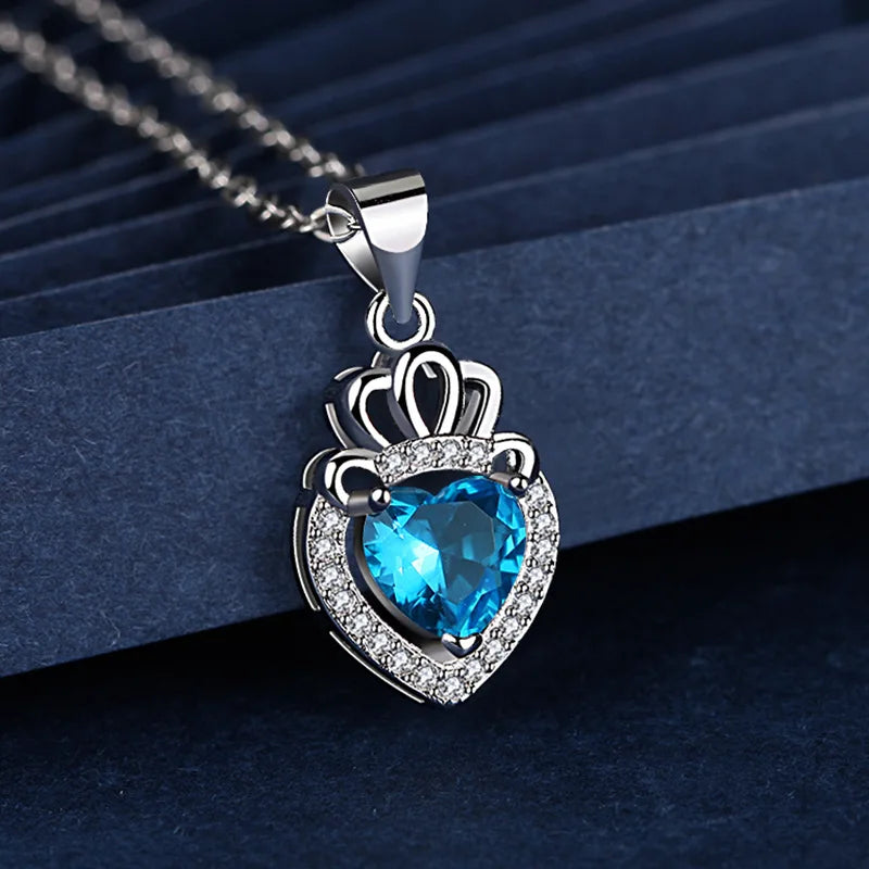 925 Sterling Silver Necklace For Women Round Pendent Sparkling Pave CZ Necklace Fashion Anniversary Birthday Jewelry Gifts