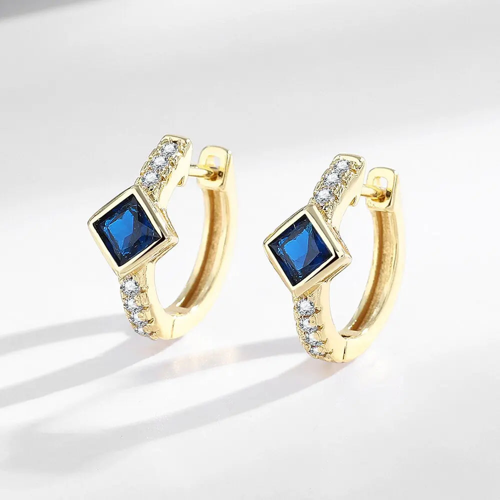 925 Sterling silver needle Earrings Fashion High Quality Jewelry Double Row Crystal Zircon Round Stud H570