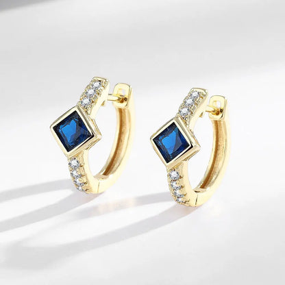 925 Sterling silver needle Earrings Fashion High Quality Jewelry Double Row Crystal Zircon Round Stud H570