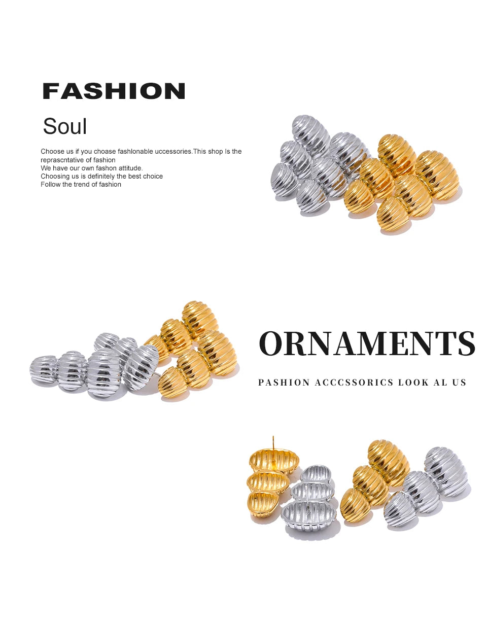 Elysium Big Promotion Stainless Steel Metal Geometric Statement Big Stud Earrings 18K PVD Plated Fashion Jewelry Wholesale