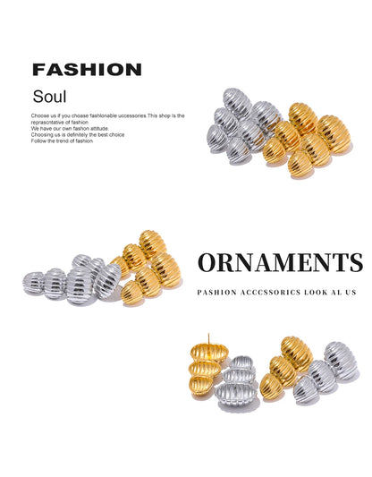 Elysium Big Promotion Stainless Steel Metal Geometric Statement Big Stud Earrings 18K PVD Plated Fashion Jewelry Wholesale