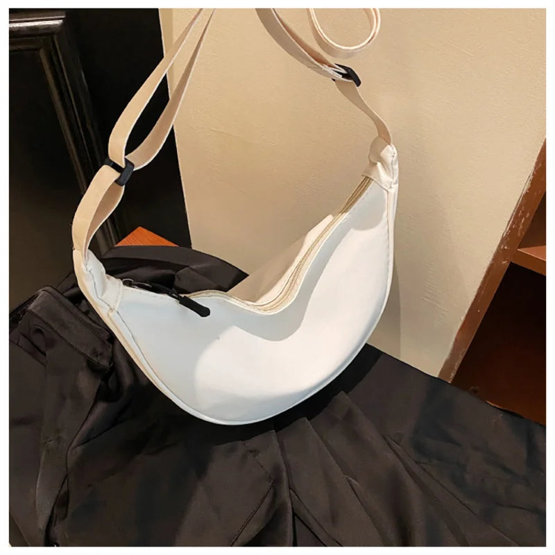 Simple Design Women's Messenger Bag Fashion Ladies Nylon Hobos Small Shoulder Bags Vintage Female Girls Purse Cloth Handbags