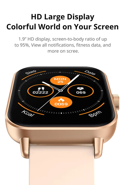 Voice Calling Smart Watch Ultra 1.9 inch Screen 24H Health Monitor 100+ Sports Modes, Bluetooth Smartwatch Men Women