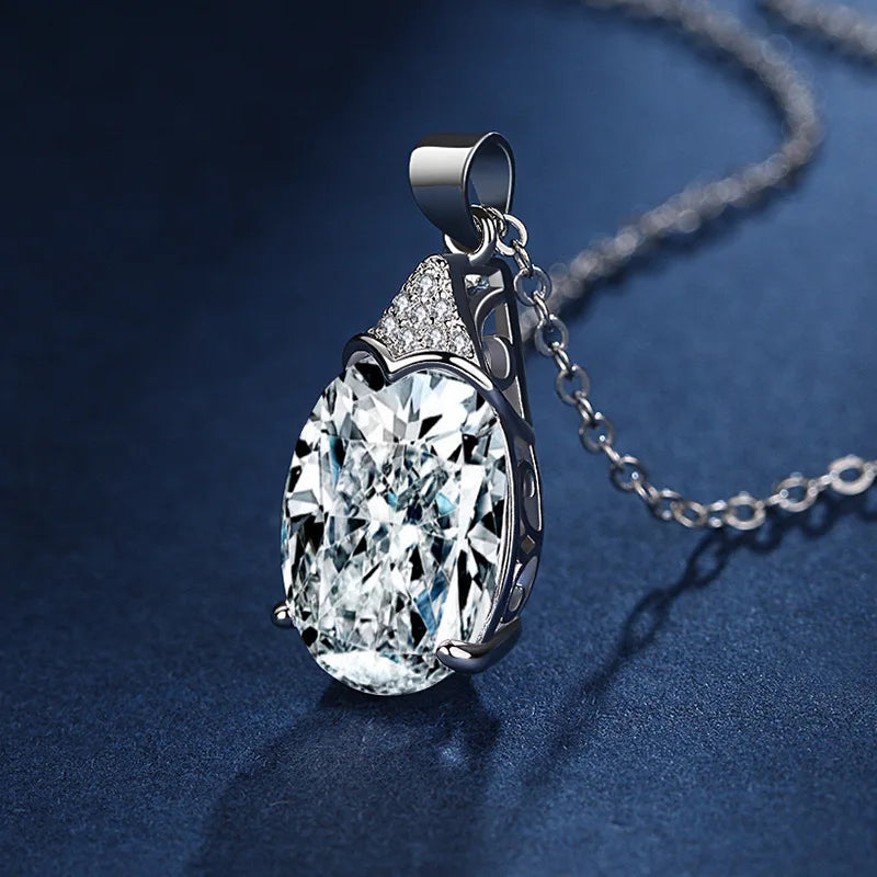 925 Sterling Silver Necklace For Women Round Pendent Sparkling Pave CZ Necklace Fashion Anniversary Birthday Jewelry Gifts