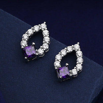 New 925 Silver Women Hoop Earrings Fashion Pendientes Gift For Female Girl Sparkling Pave CZ U Heart Shape Star Moon Earring