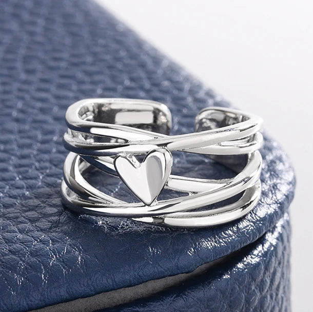 925 Sterling Silver Flower Lace Ring Korean Fashion Opening Inlaid CZ Adjustable Rings Valentine's Day Gift