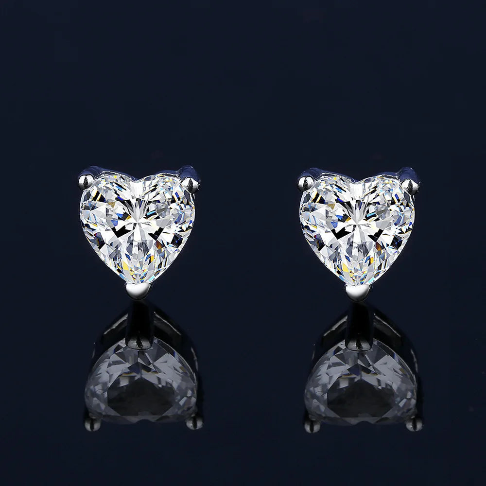 Real 925 Silver Moissanite Jewelry Set for chrm lady ring earring pendant necklace Solitaire set for female dating party gift