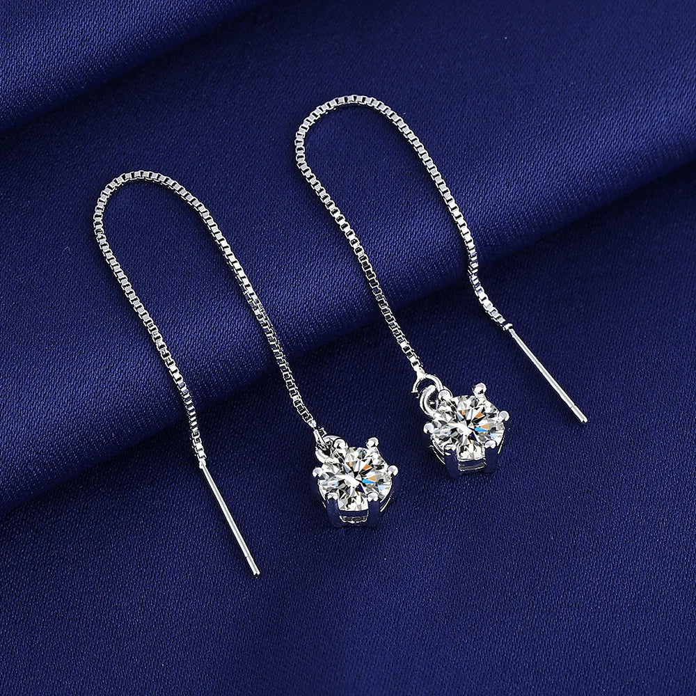 925 Sterling Silver Jewelry Women Fashion Cute Tiny Clear Crystal CZ Stud Earrings Gift for Girls Teens Lady E001