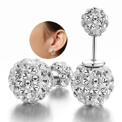 925 Sterling Silver Jewelry Women Fashion Cute Tiny Clear Crystal CZ Stud Earrings Gift for Girls Teens Lady R003