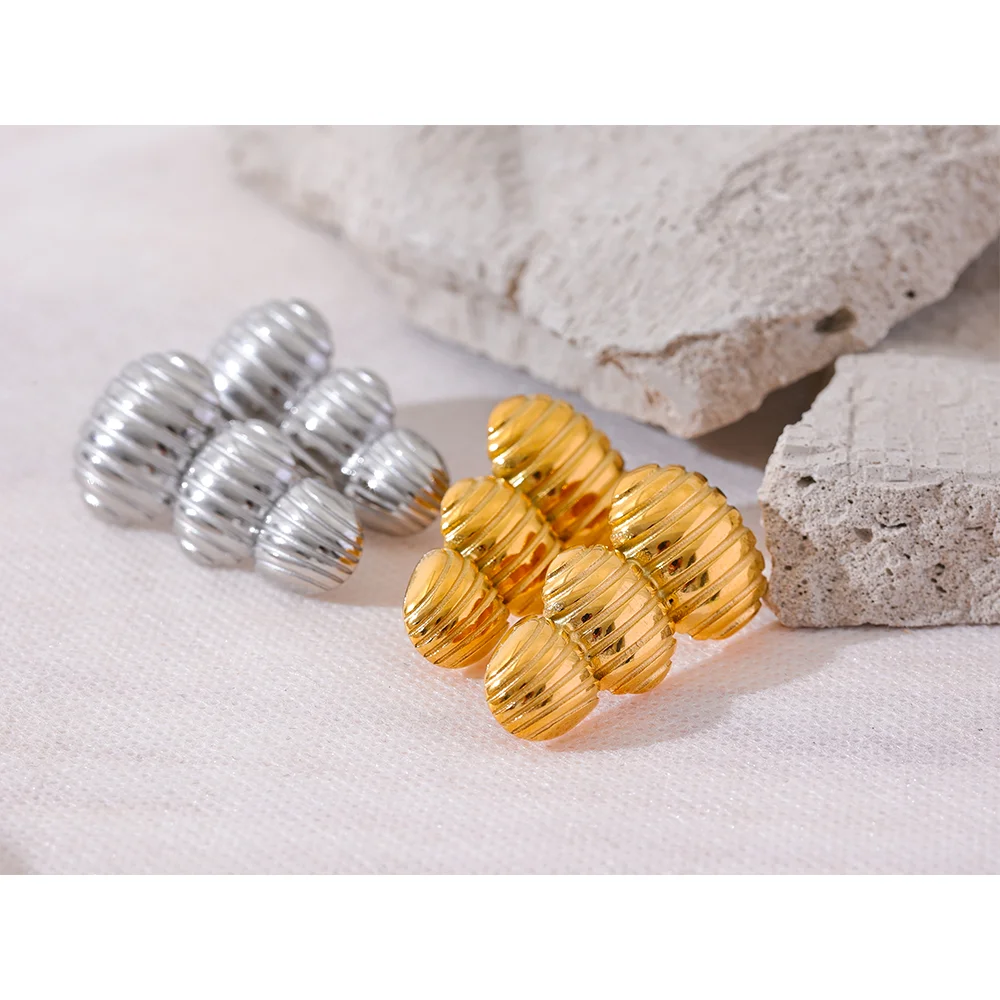 Elysium Big Promotion Stainless Steel Metal Geometric Statement Big Stud Earrings 18K PVD Plated Fashion Jewelry Wholesale