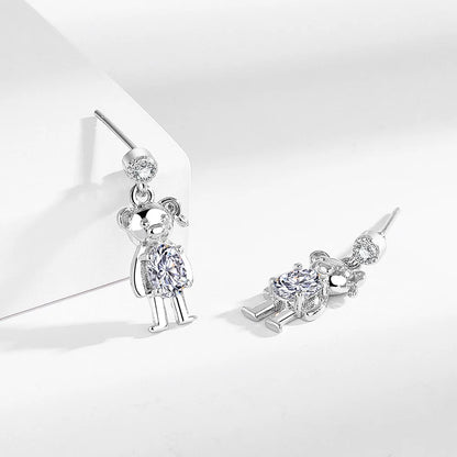 925 Sterling silver needle Earrings Fashion High Quality Jewelry Double Row Crystal Zircon Round Stud H570