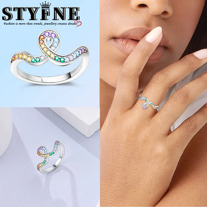 Ring 925 Sterling Silver Heart, Red, Pink, White, Blue Ring for Women Holiday Jewelry Gift