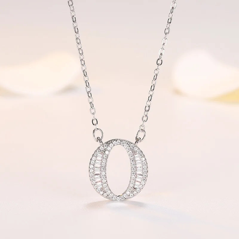 New 925 Sterling Silver 26 letter necklace Personal name handmade jewelry For Women Wedding Charm Fashion