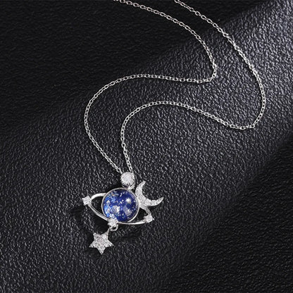 925 Sterling Silver Big Stone Pendant Chain Light Natural Amethyst Necklace for Woman Girl Excellent Jewelry