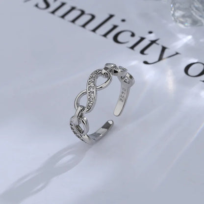 925 Sterling Silver Geometric Multilayer Round Bead Ring Female Fashion Punk Temperament Prevent Allergy Charm Jewelry