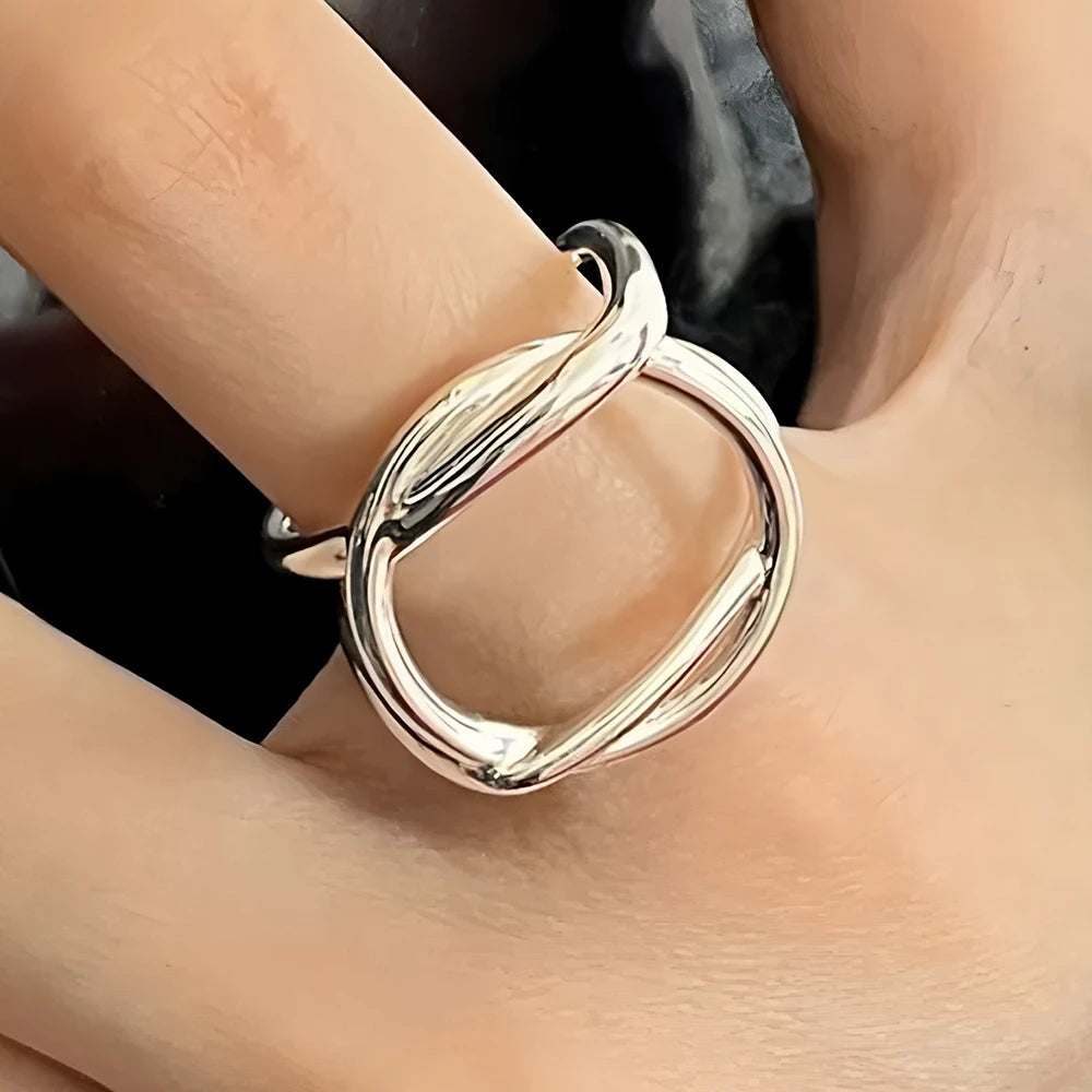 925 Sterling Silver Flower Lace Ring Korean Fashion Opening Inlaid CZ Adjustable Rings Valentine's Day Gift
